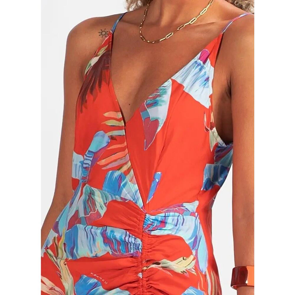 NWT Farm Rio Red Blue Maxi Tropical Floral Dress XL - Picture 2 of 5